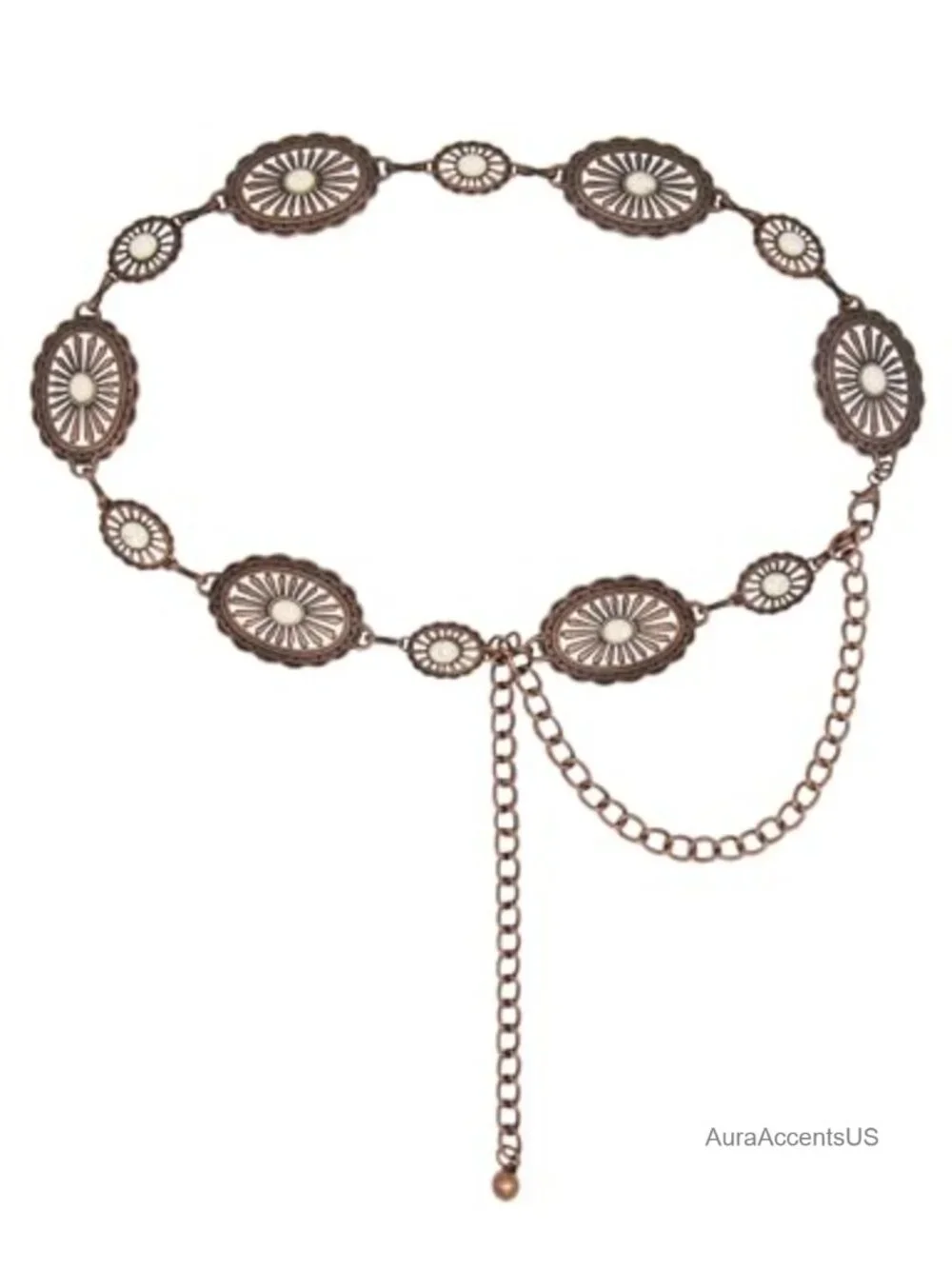 Western Metal Concho Belt for Women Cowgirl Chain Belts for Jeans Country